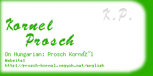 kornel prosch business card